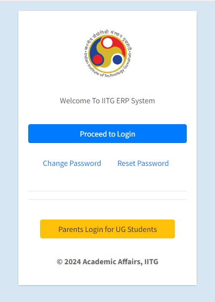 IITG ACADEMIC SSO Registration