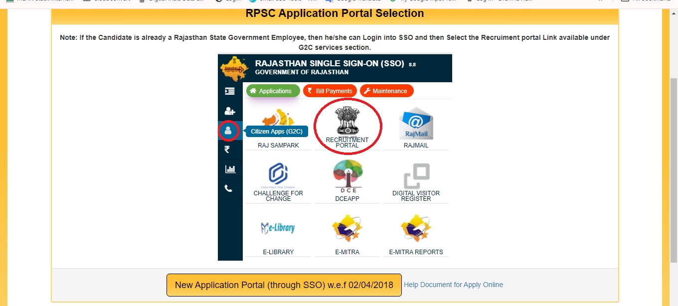 RPSC SSO Login Update