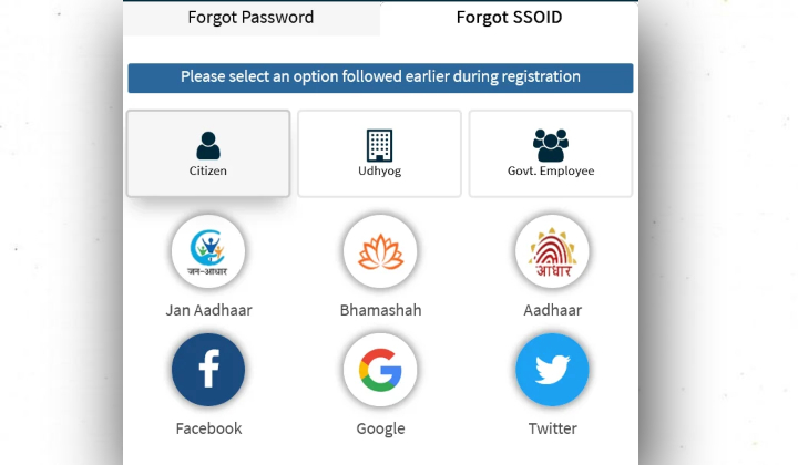 SSO ID Recover by Udhyog Option