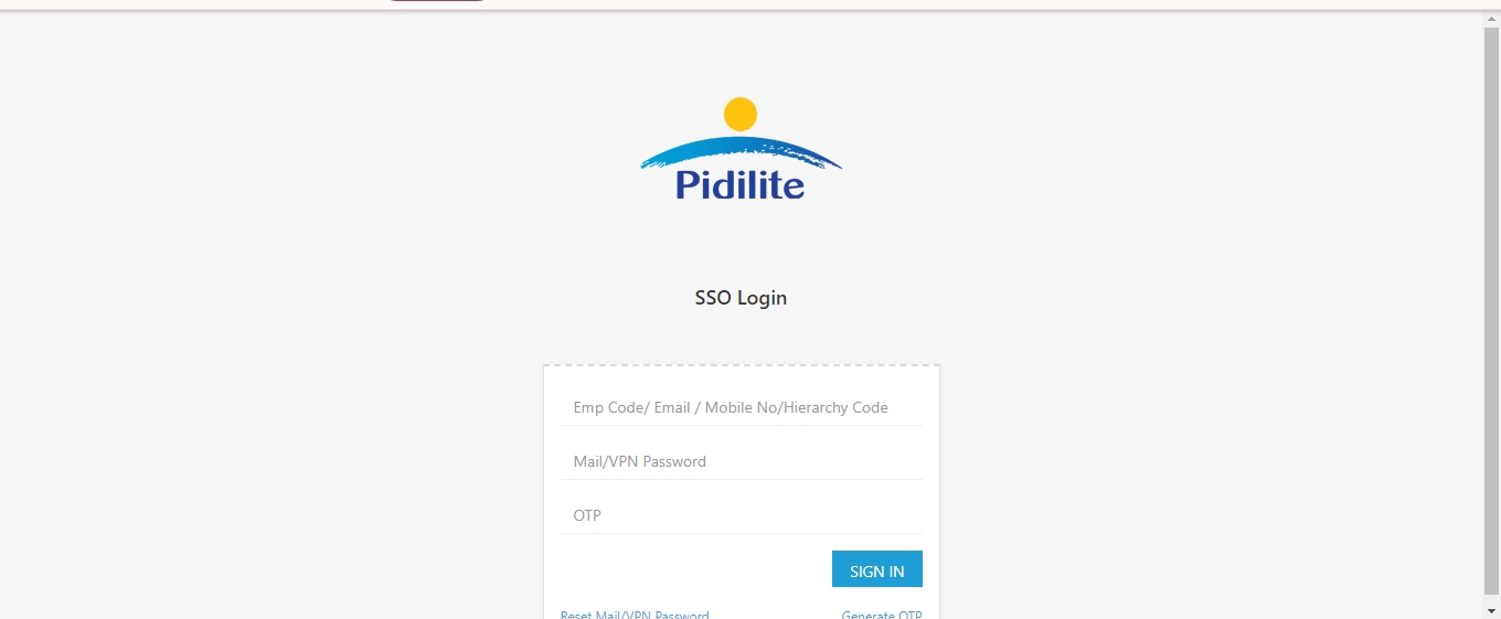 PIDILIT SSO LOGIN Update