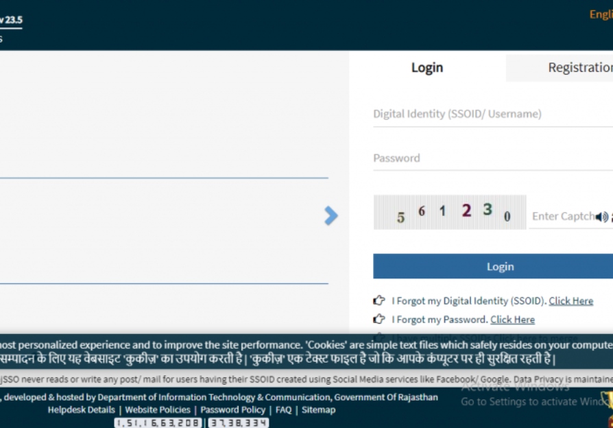 Rajasthan SSO Portal Login Procedure