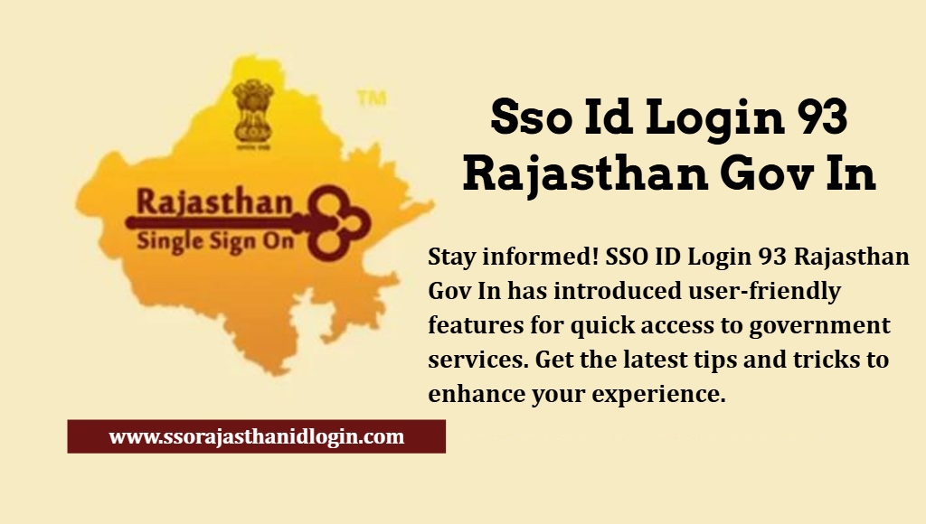 Sso Id Login 93 Rajasthan Gov In Features