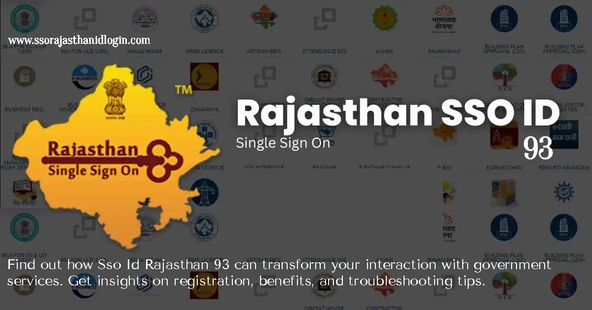 SSO Id Rajasthan 93 Information