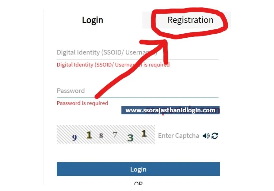 SSO ID Registration on SSO Portal Rajasthan Step 1