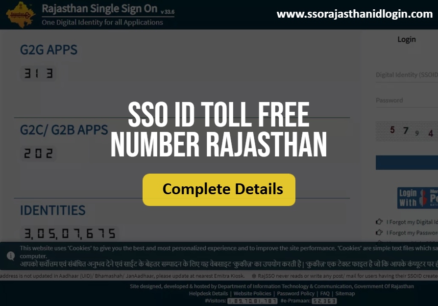 Sso Id Toll Free Number Rajasthan Details