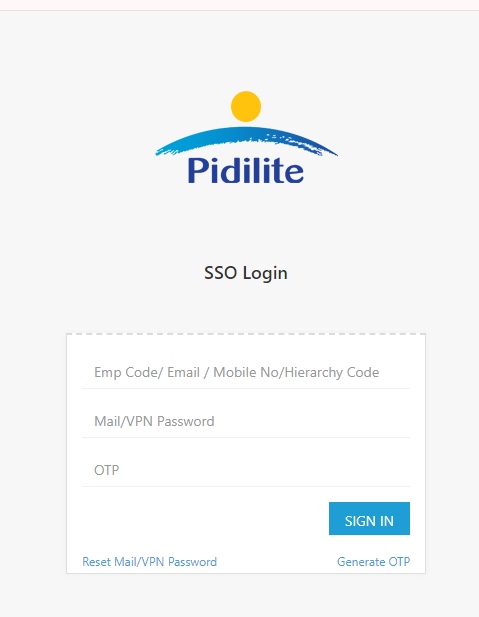 SSO Login Pidilite Update