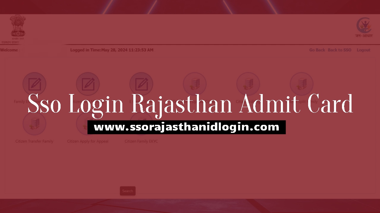 Sso Login Rajasthan Admit Card Details