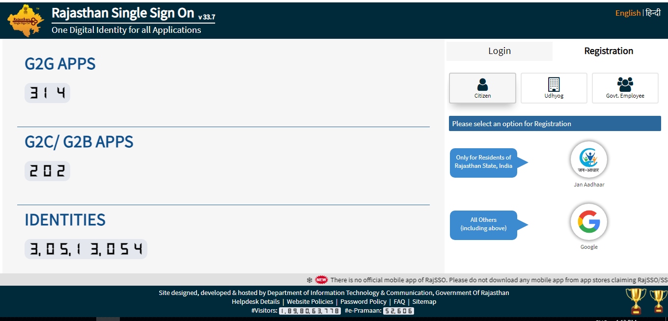 Sso Rajasthan 93 Registration