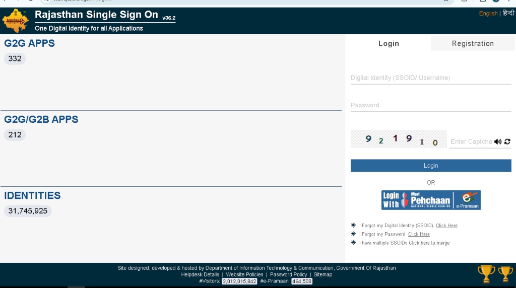 Sso Rajasthan Gov In Dashboard Login
