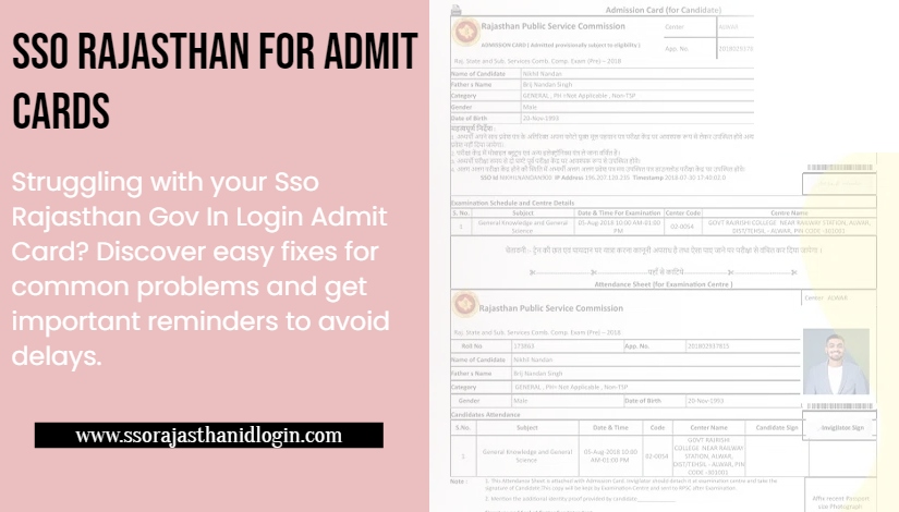 Sso Rajasthan Gov In Login Admit Card Features